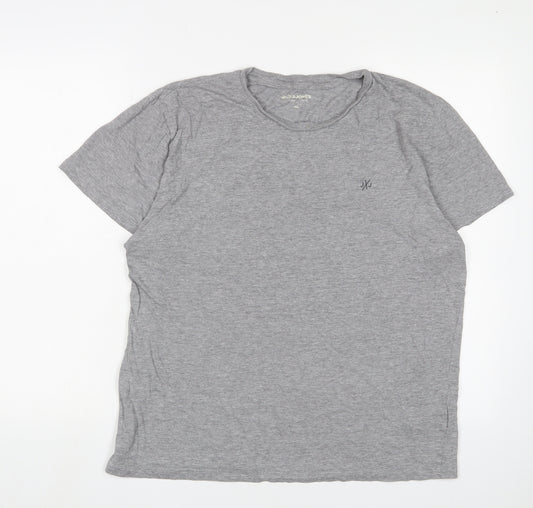 Jack & Jones Grey Men's XL T-Shirt, Short Sleeve, Logo