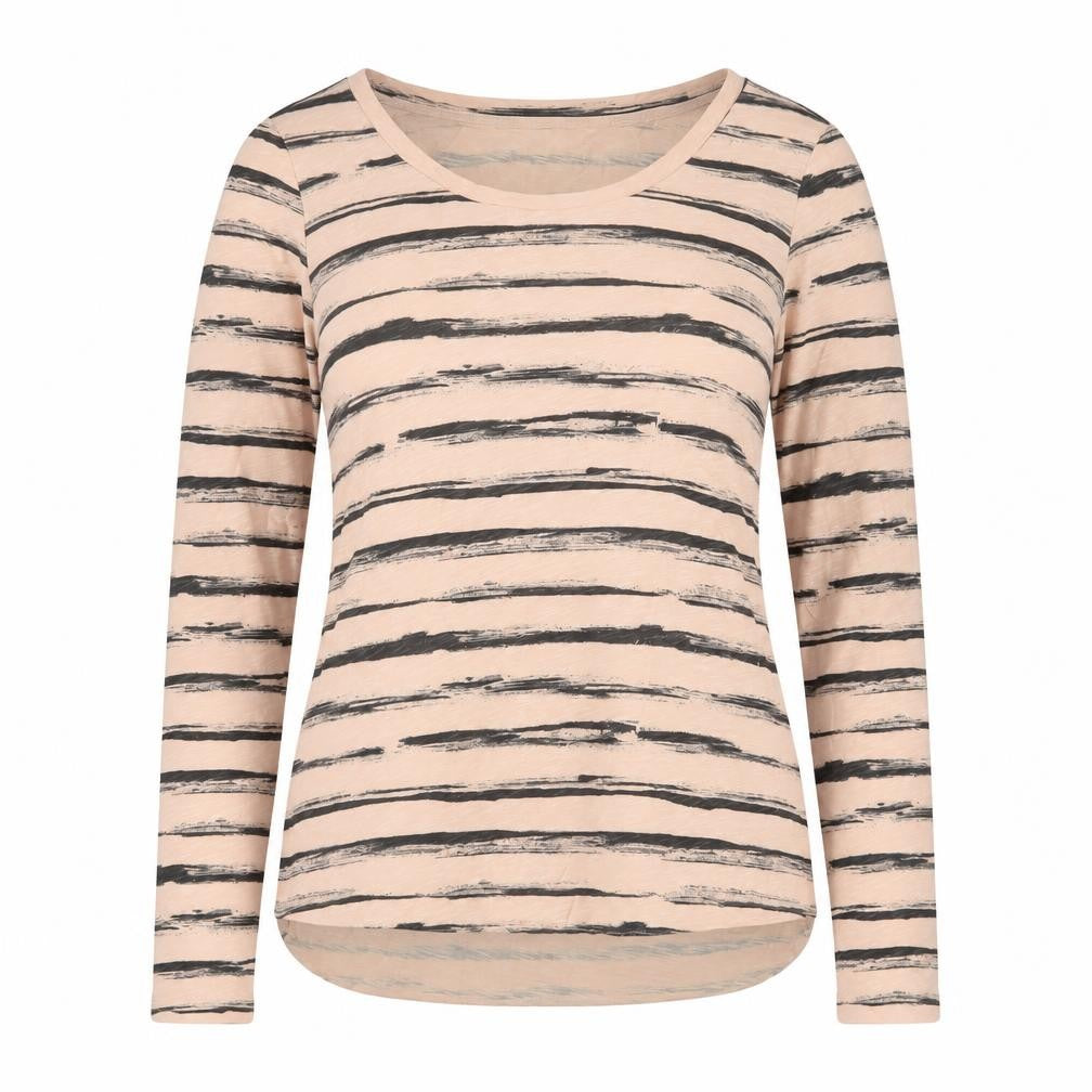 Front view of Sandwich Women's Beige Striped T-Shirt, size S