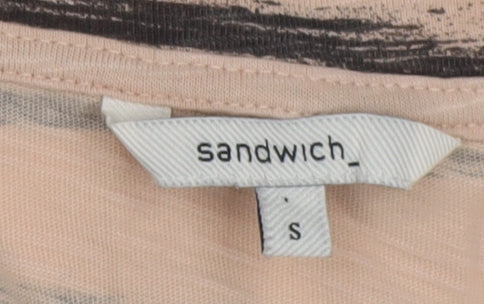 Sandwich Women's Beige Striped T-Shirt Size S