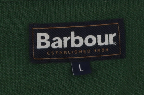 Barbour Men's Green L Polo Shirt, Short Sleeve, Cotton