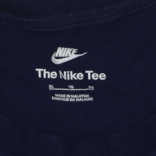 Nike Men's Blue XL T-Shirt, Crew Neck, Short Sleeve