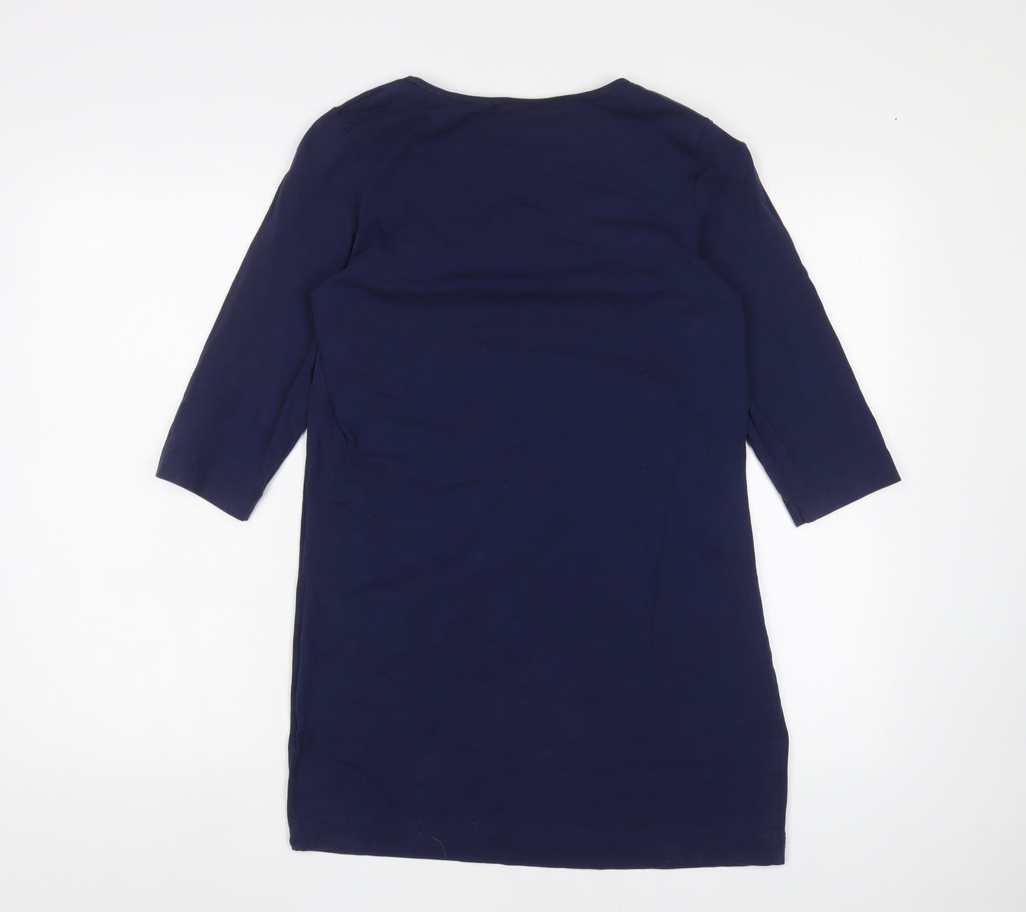 Esmara Women's Blue Basic T-Shirt L Round Neck 3/4 Sleeve