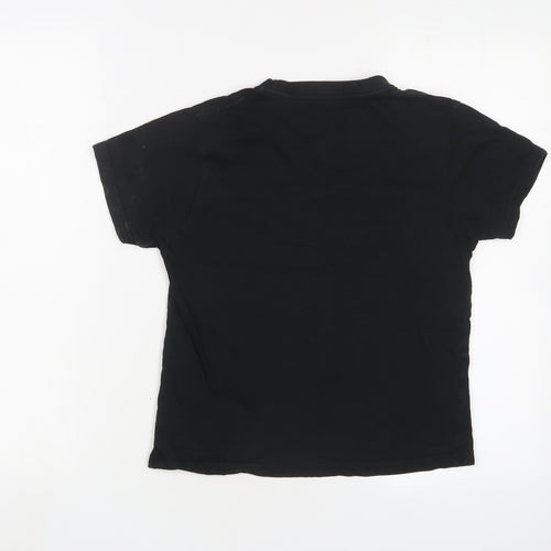 Girls Rolling Stones Black T-Shirt, Size 7-8, Music Logo Tee