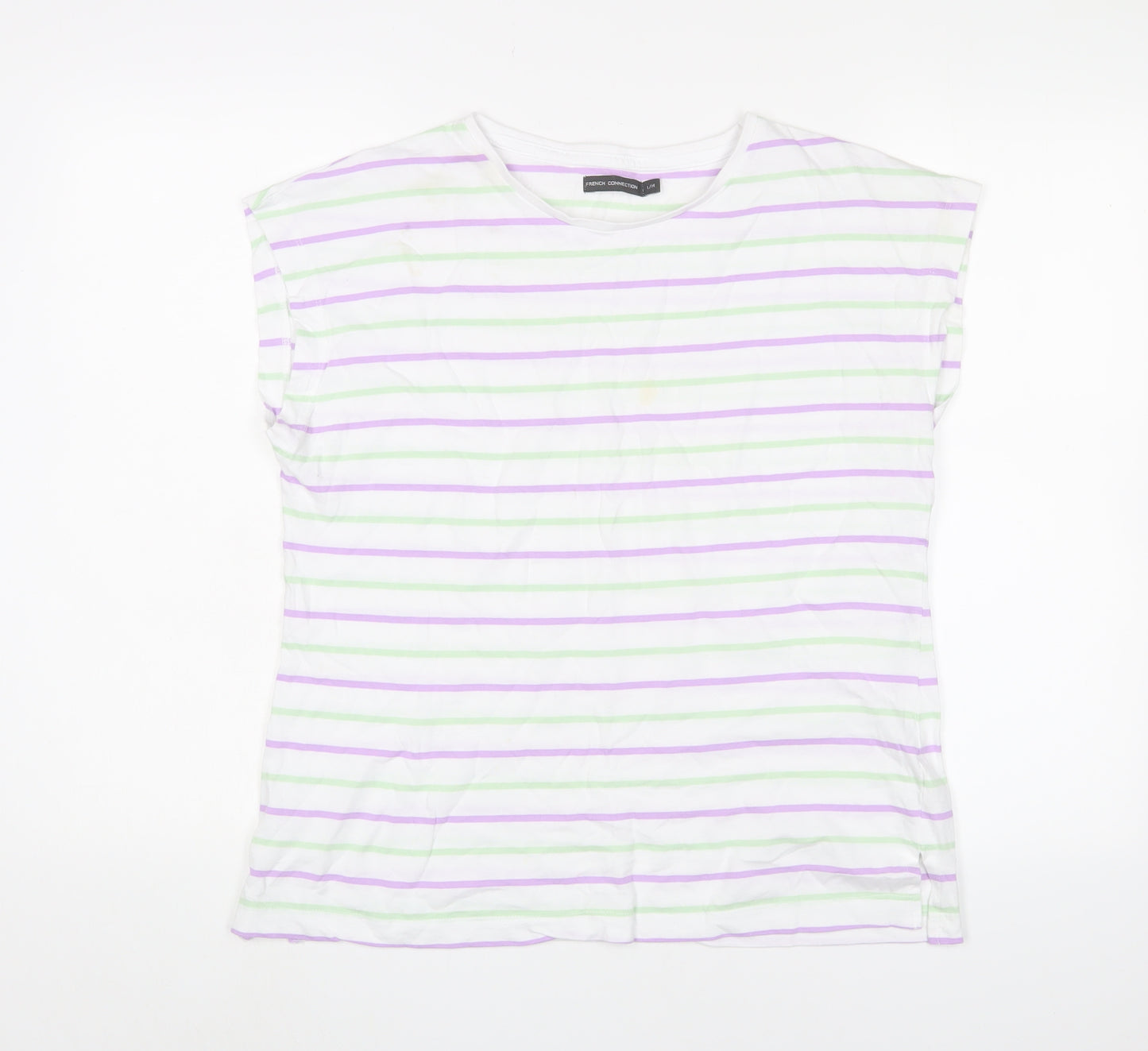 French Connection Women's Multicoloured Striped T-Shirt Size 14