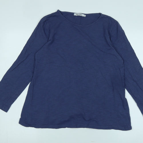 Alice Collins Women's Blue Long Sleeve Basic T-Shirt Size 14