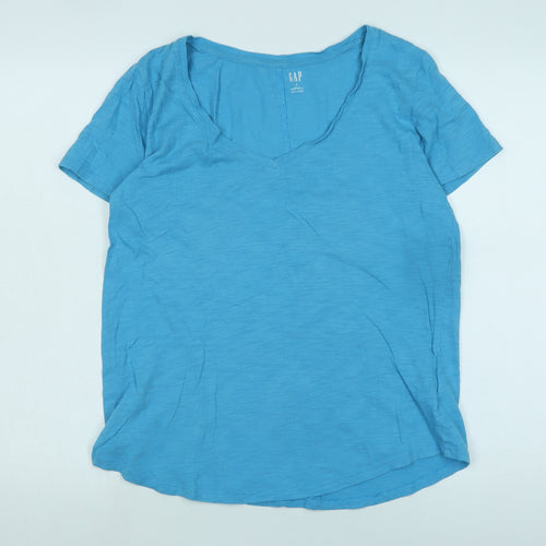 GAP Women's Blue V-Neck T-Shirt, Size M, Casual Wear