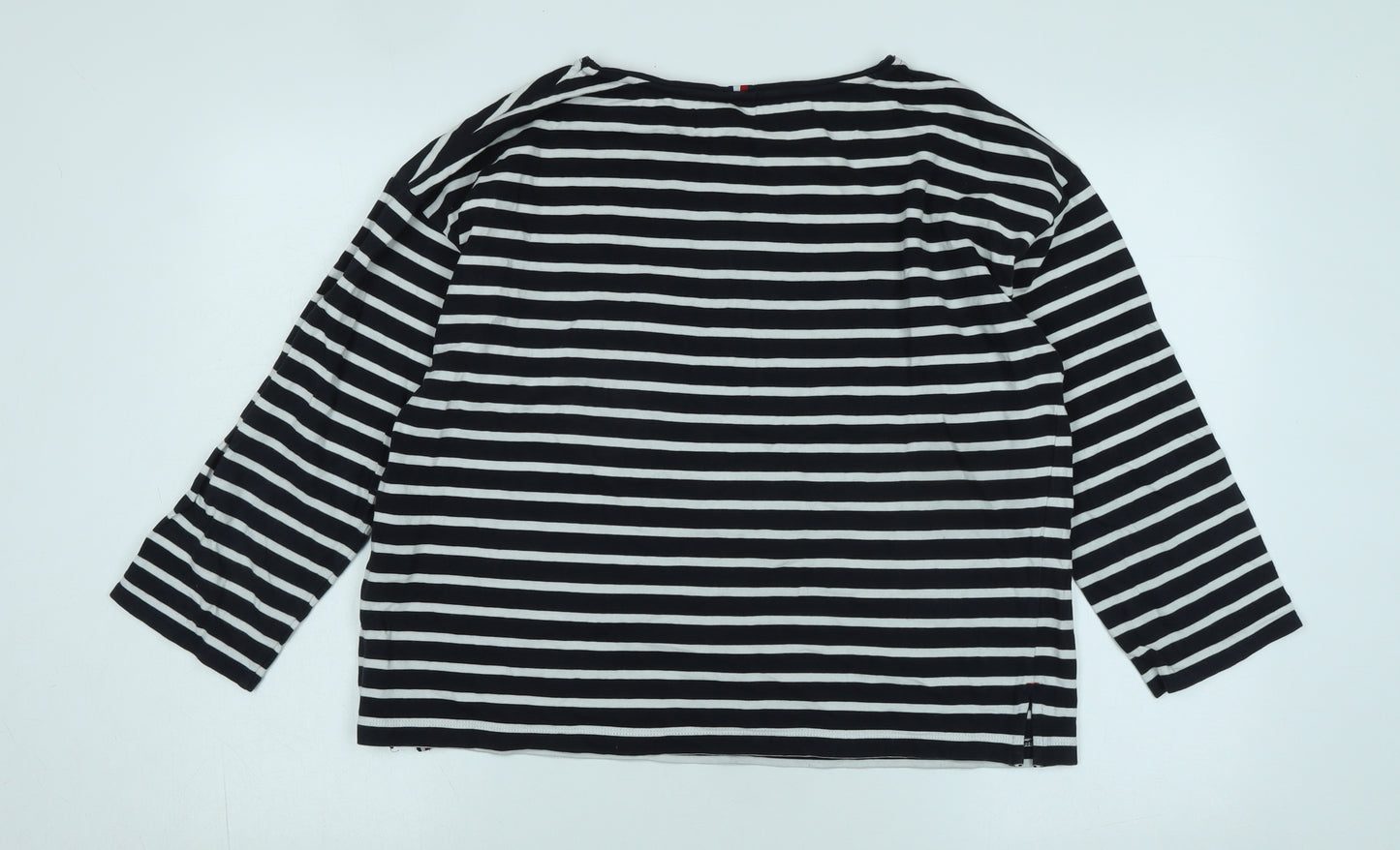 Tommy Hilfiger Women's Black Striped T-Shirt L