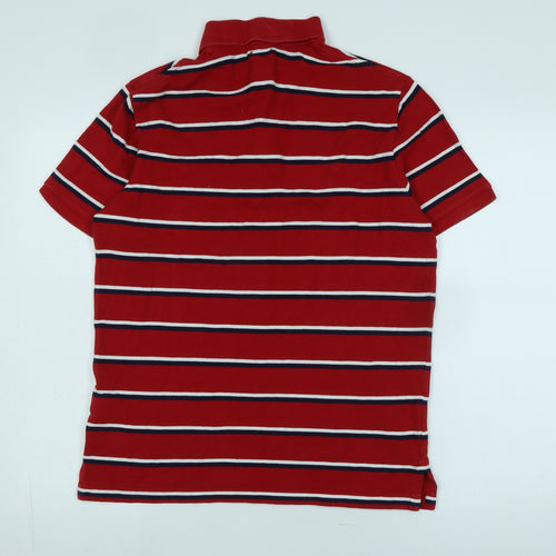 Ralph Lauren Men's Red Striped Polo Shirt M