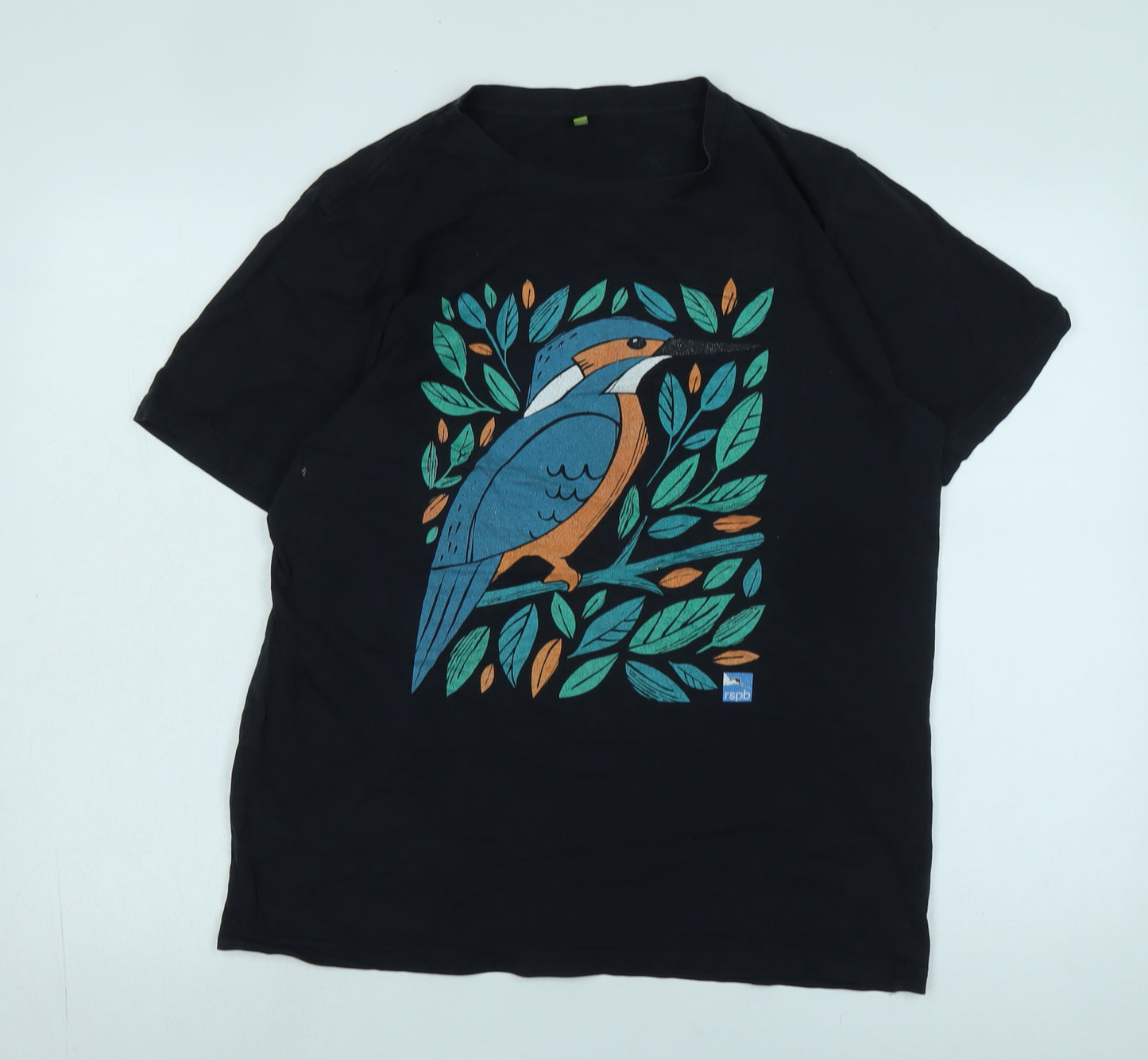 Rapanui Men's Black Bird Graphic Print T-Shirt Large