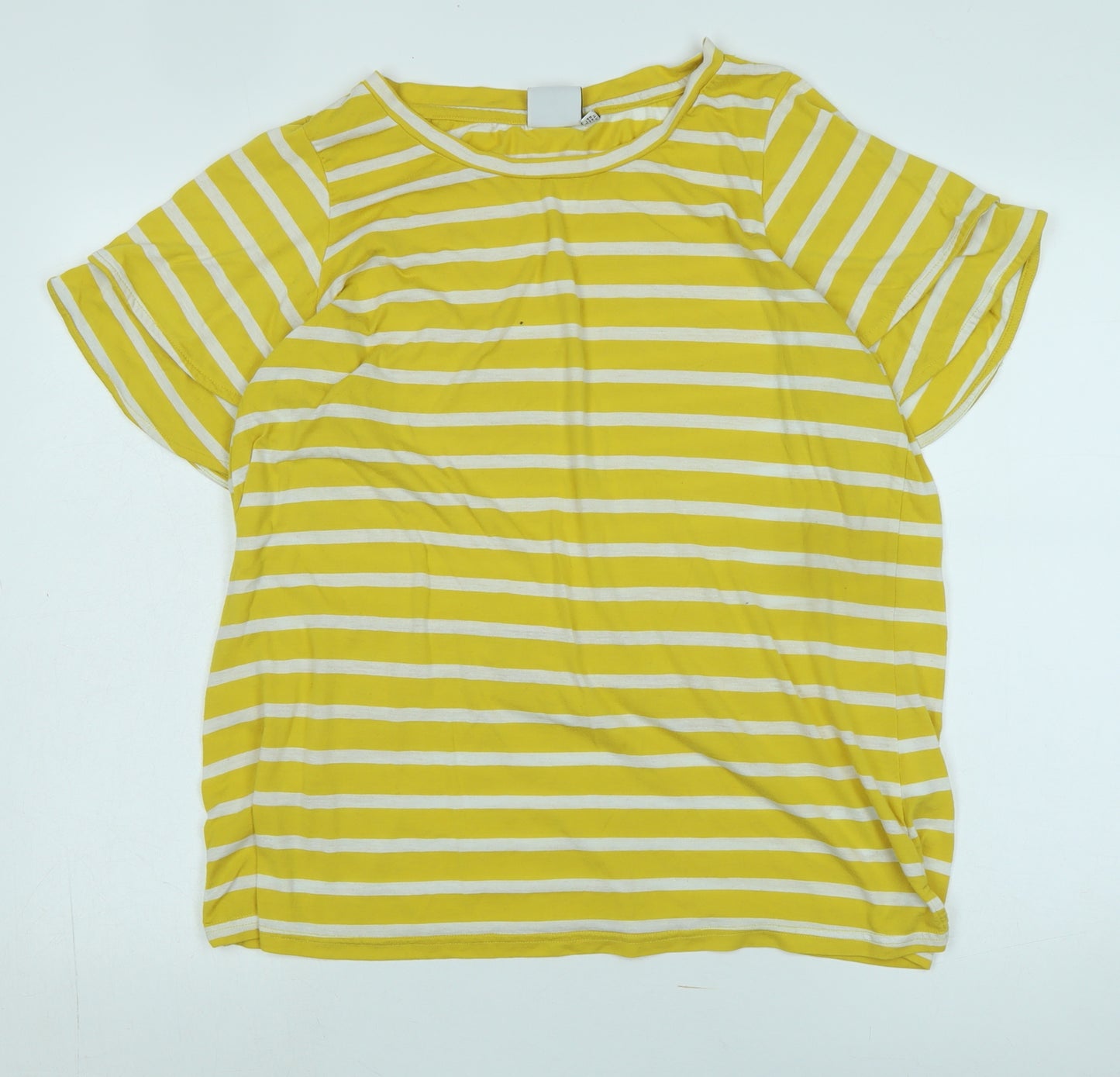 Junarose Women's Yellow Striped T-Shirt Size 18-20