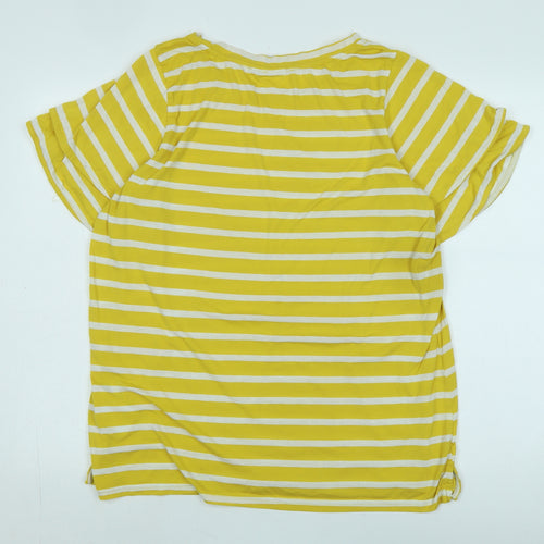 Junarose Women's Yellow Striped T-Shirt Size 18-20