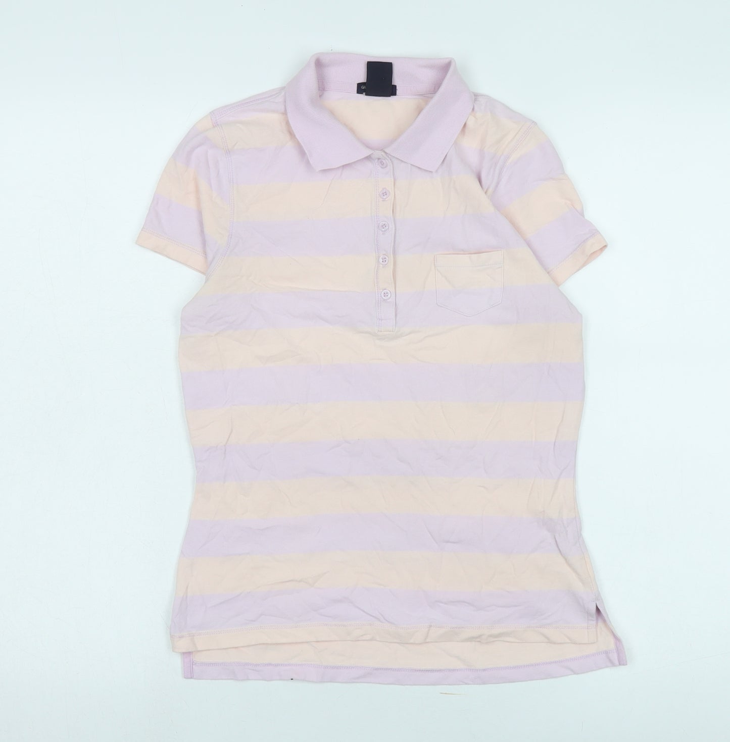 GAP Women's Multicoloured Striped Polo Shirt, Size S