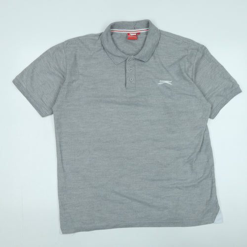 Slazenger Men's Grey XL Polo Shirt, Casual Comfort