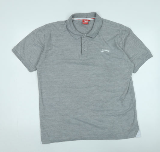 Slazenger Men's Grey XL Polo Shirt, Casual Comfort