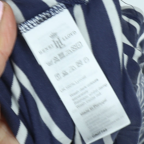 Henri Lloyd Women's Blue Striped T-Shirt, Size L