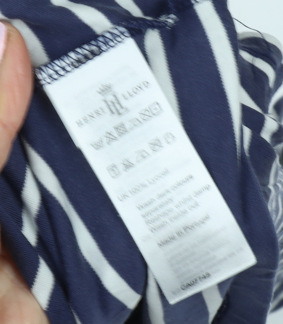 Henri Lloyd Women's Blue Striped T-Shirt, Size L