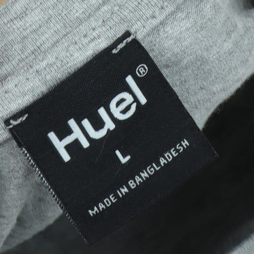 Huel Men's Grey Logo T-Shirt, Size L