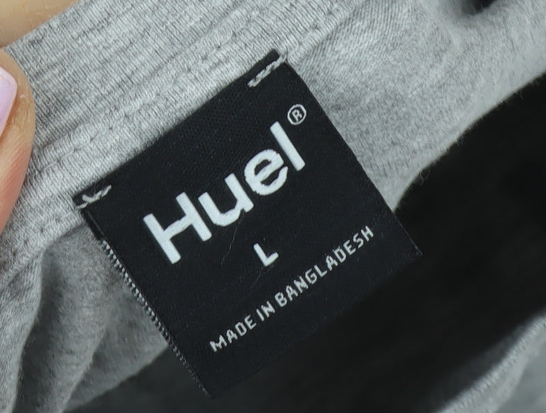 Huel Men's Grey Logo T-Shirt, Size L