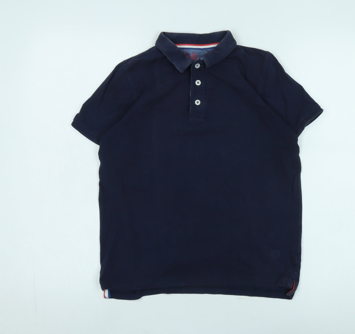 Boden Boys Blue Polo Shirt, 11-12 Years, Button Accents