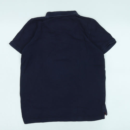 Boden Boys Blue Polo Shirt, 11-12 Years, Button Accents