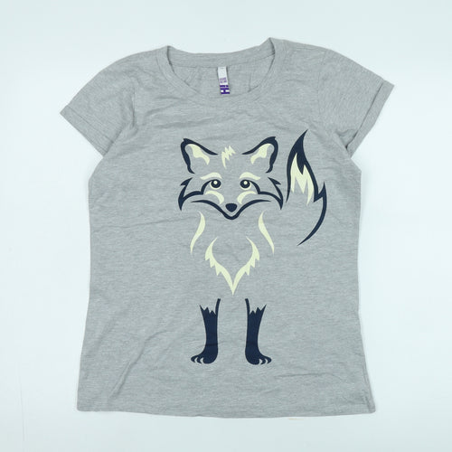 By Henry Holland Women's Grey Fox Print T-Shirt Size 10