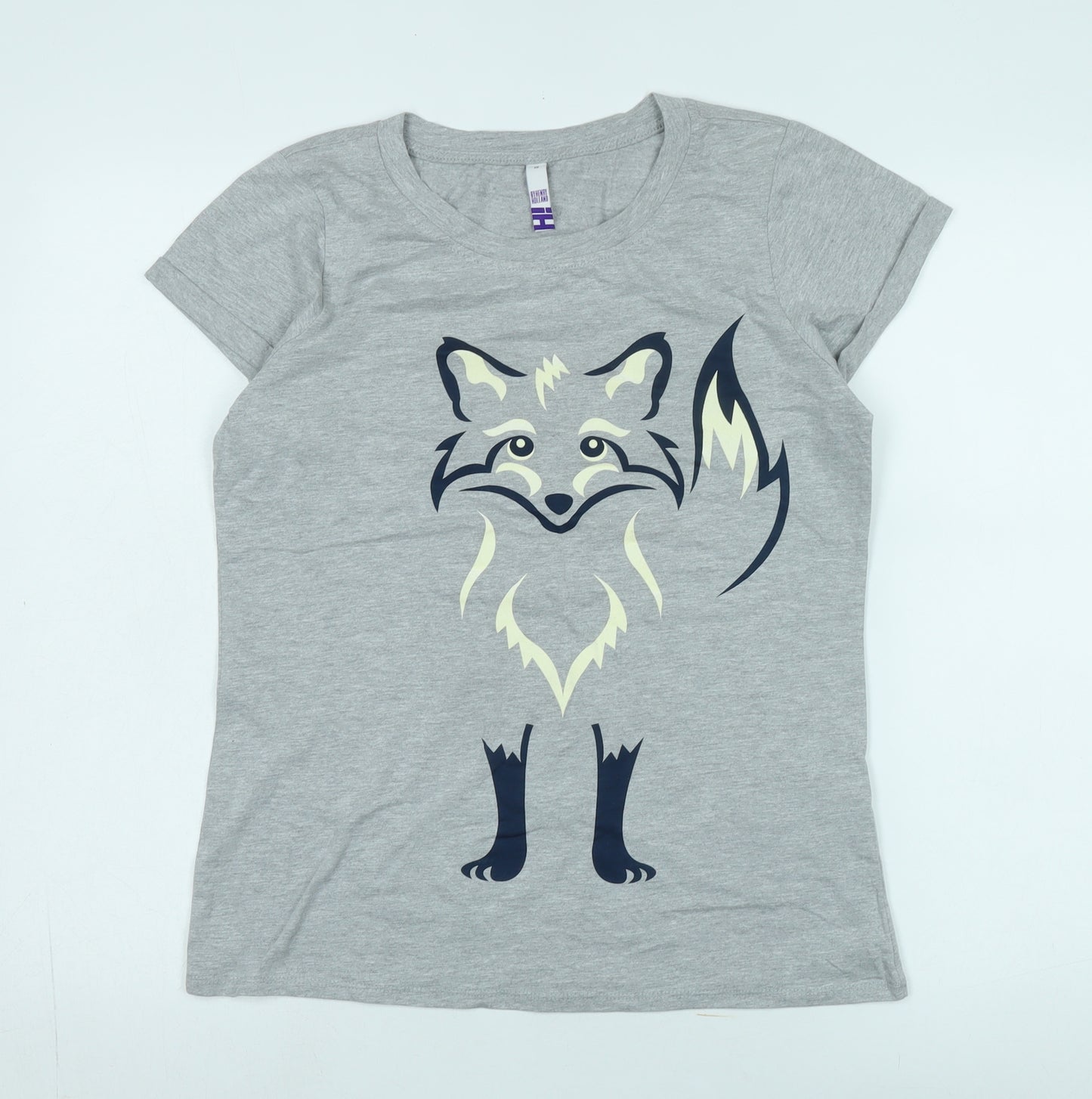 By Henry Holland Women's Grey Fox Print T-Shirt Size 10