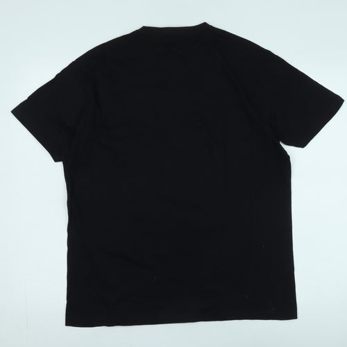 JHK Men's Black Graphic Print T-Shirt Large