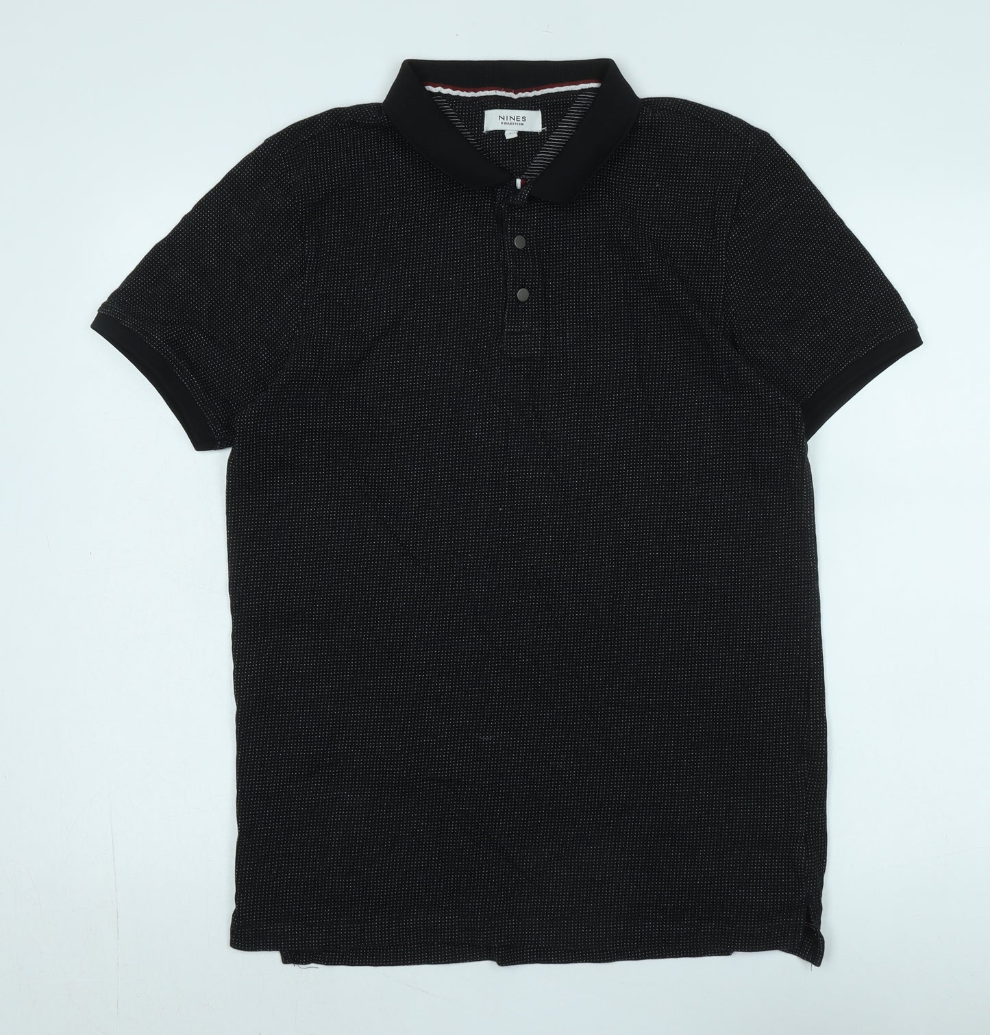 Nines Collection Men's Black Polo Shirt L Short Sleeve