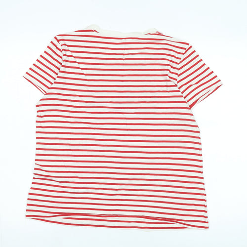 GAP Unisex Red White Striped Ringer T-Shirt XL