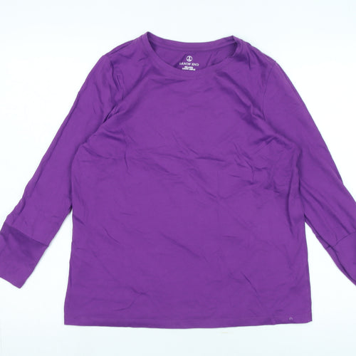 Lands' End Women's Purple Long Sleeve Relaxed T-Shirt XS