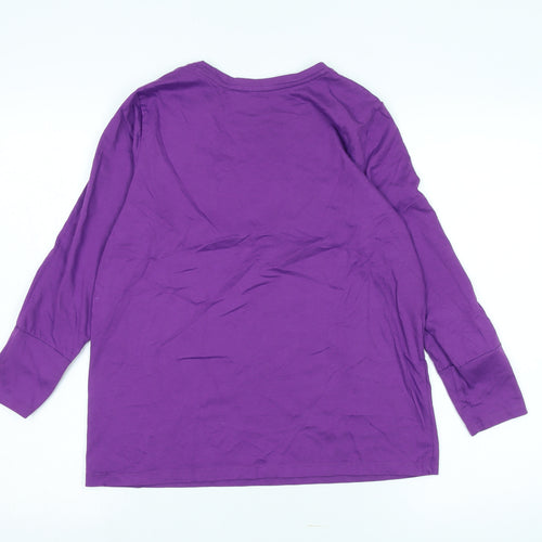 Lands' End Women's Purple Long Sleeve Relaxed T-Shirt XS