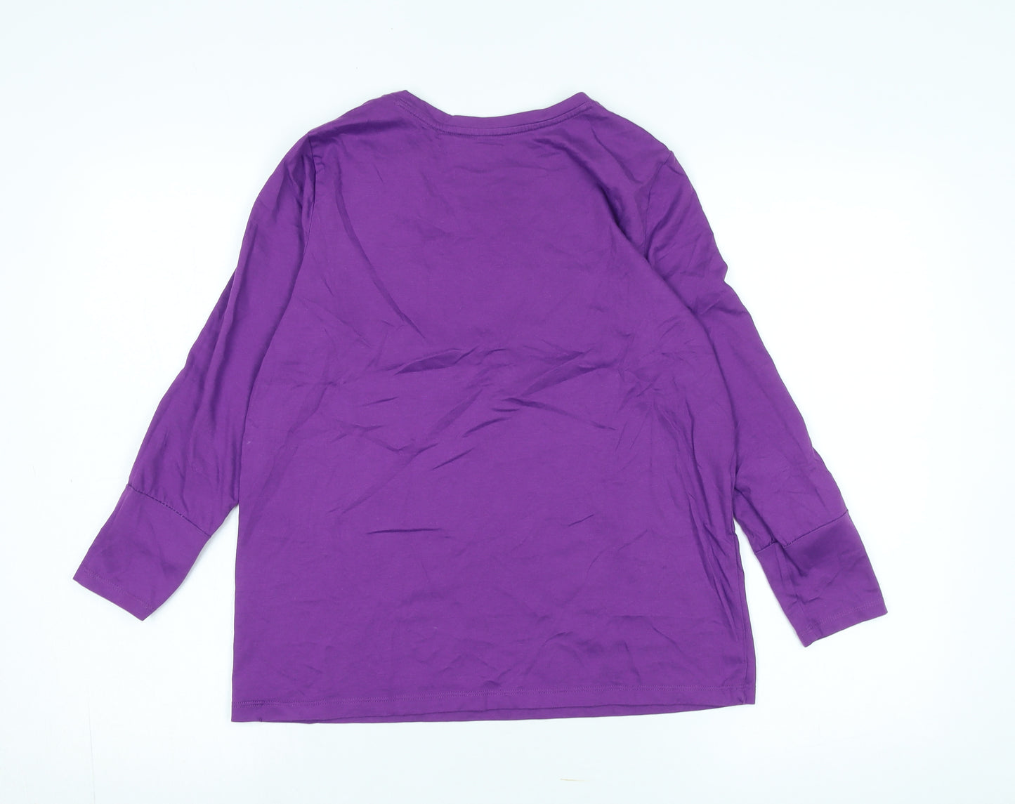 Lands' End Women's Purple Long Sleeve Relaxed T-Shirt XS