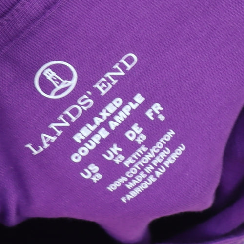 Lands' End Women's Purple Long Sleeve Relaxed T-Shirt XS