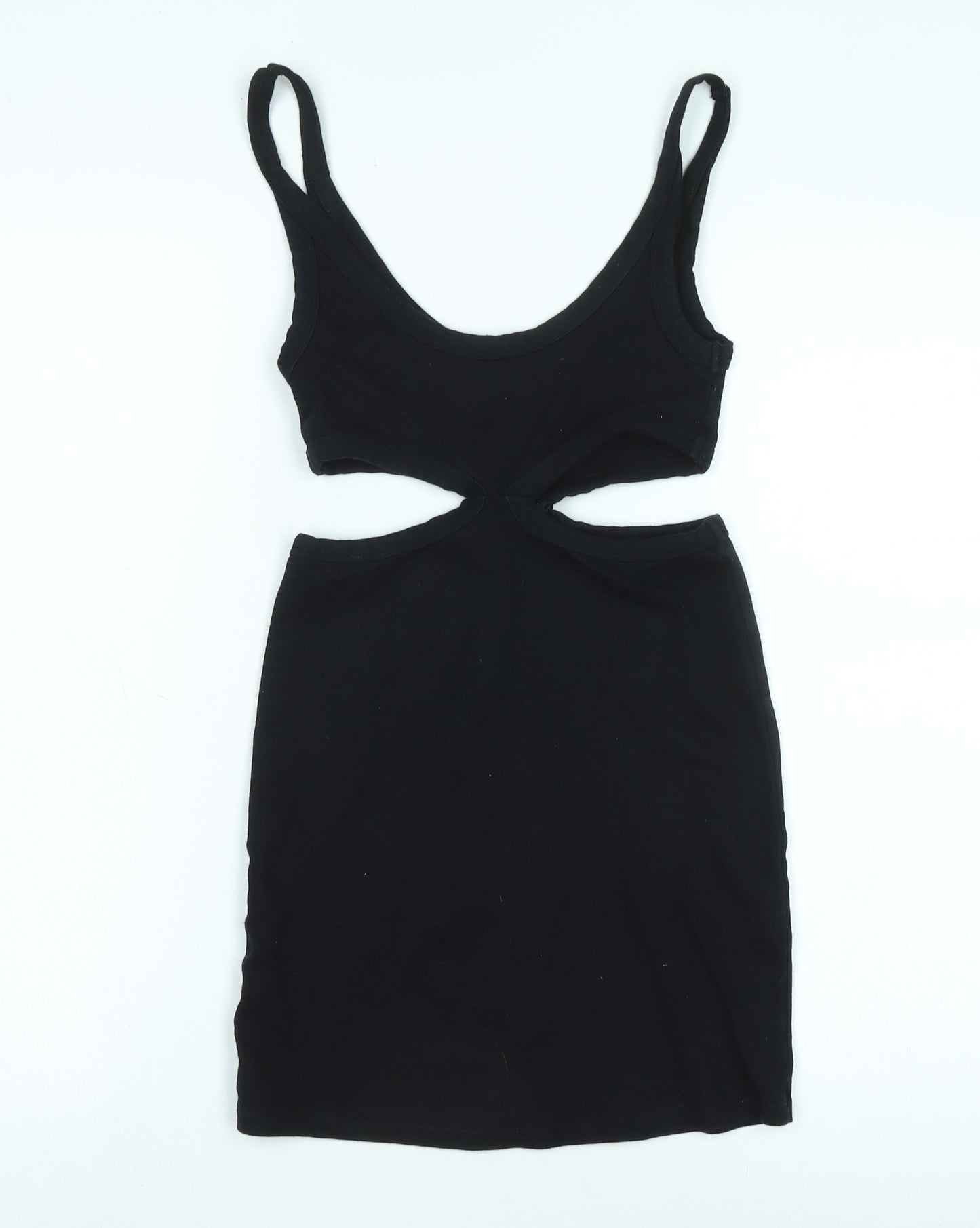 Motel Women's Black Mini Bodycon Dress, Size S, Sleeveless, Summer