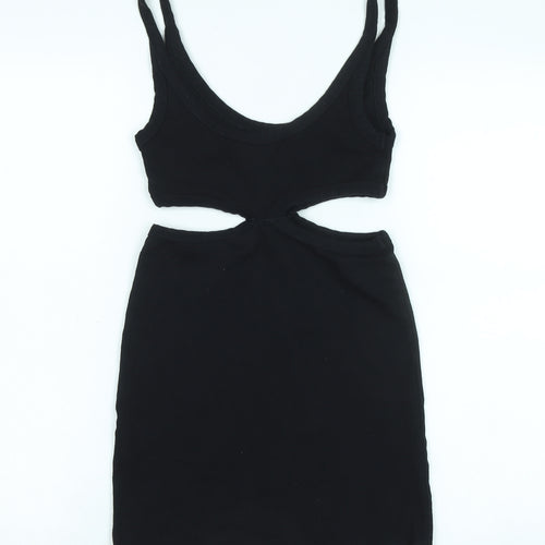 Motel Women's Black Mini Bodycon Dress, Size S, Sleeveless, Summer