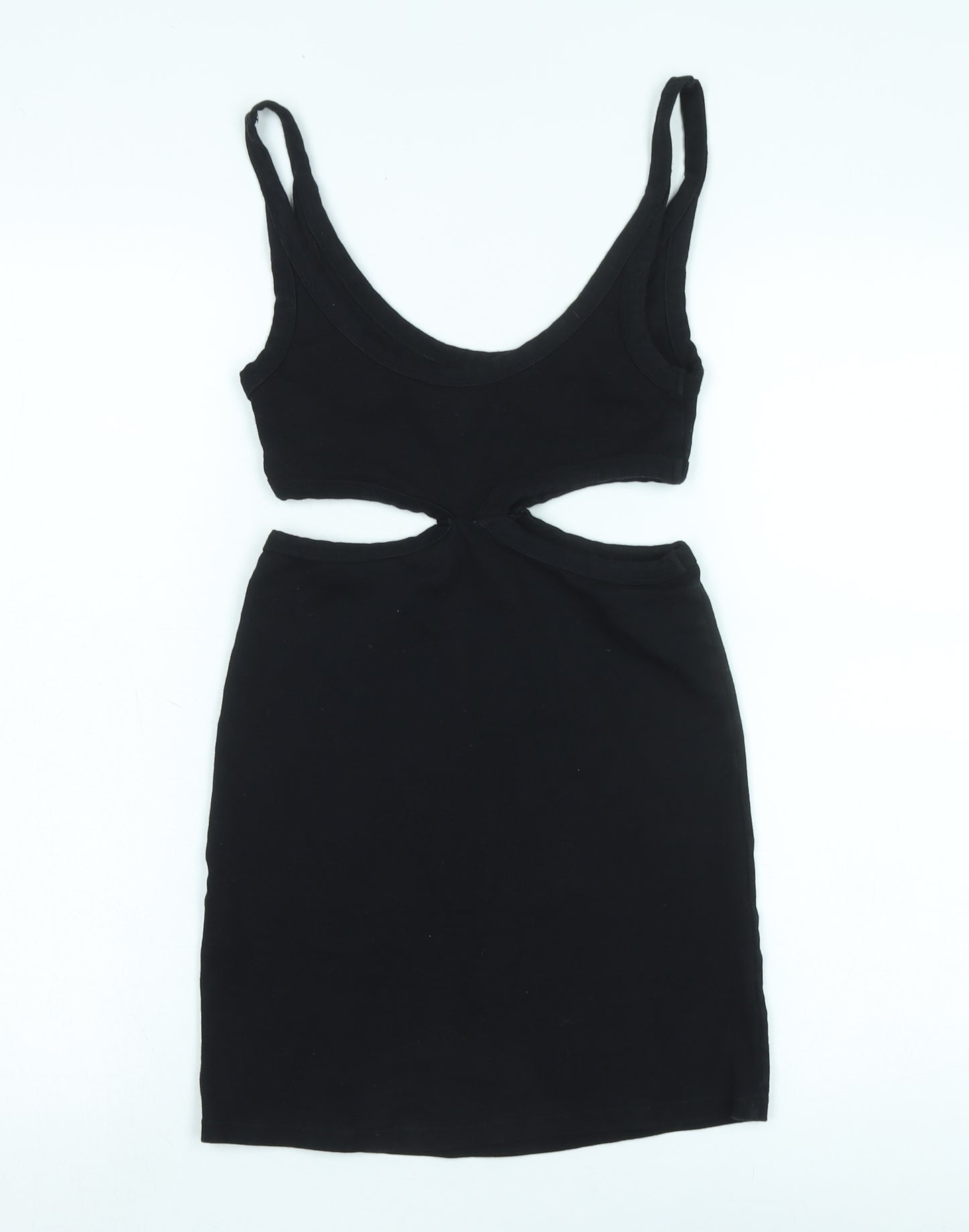 Motel Women's Black Mini Bodycon Dress, Size S, Sleeveless, Summer