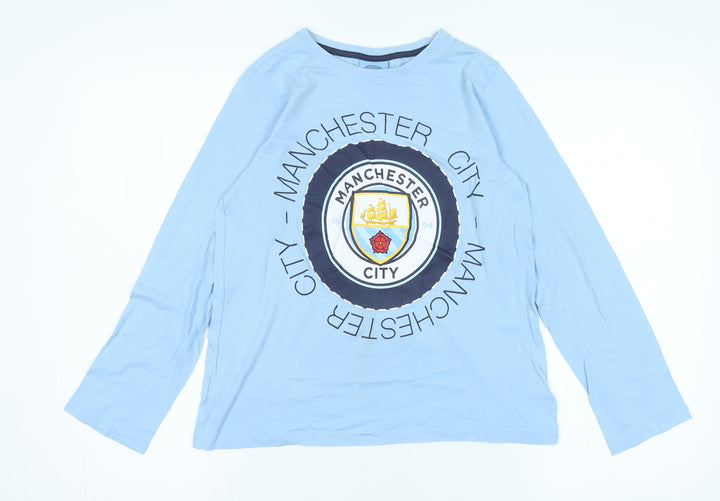 Manchester City Boys Blue Long Sleeve T-Shirt 11-12 Years