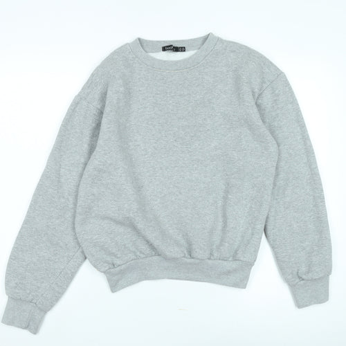 Boohoo Women's Grey Pullover Sweatshirt UK 10, Casual Jersey