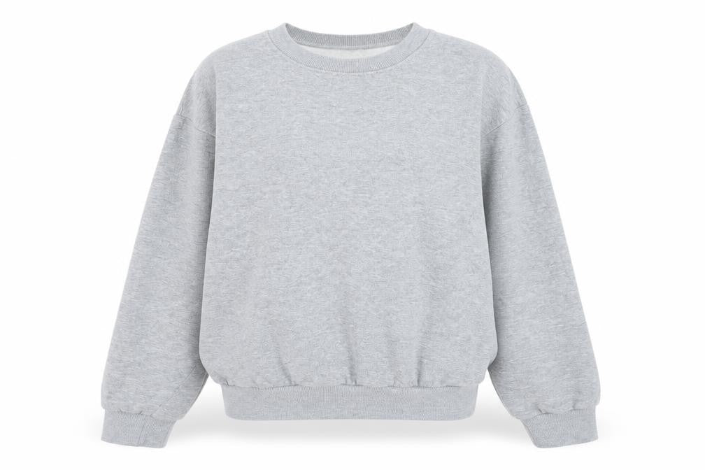 Front view of Boohoo Women's Grey Pullover Sweatshirt UK 10, Casual Jersey