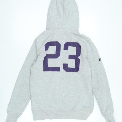 Superdry Men's Grey Pullover Hoodie M Logo Sports