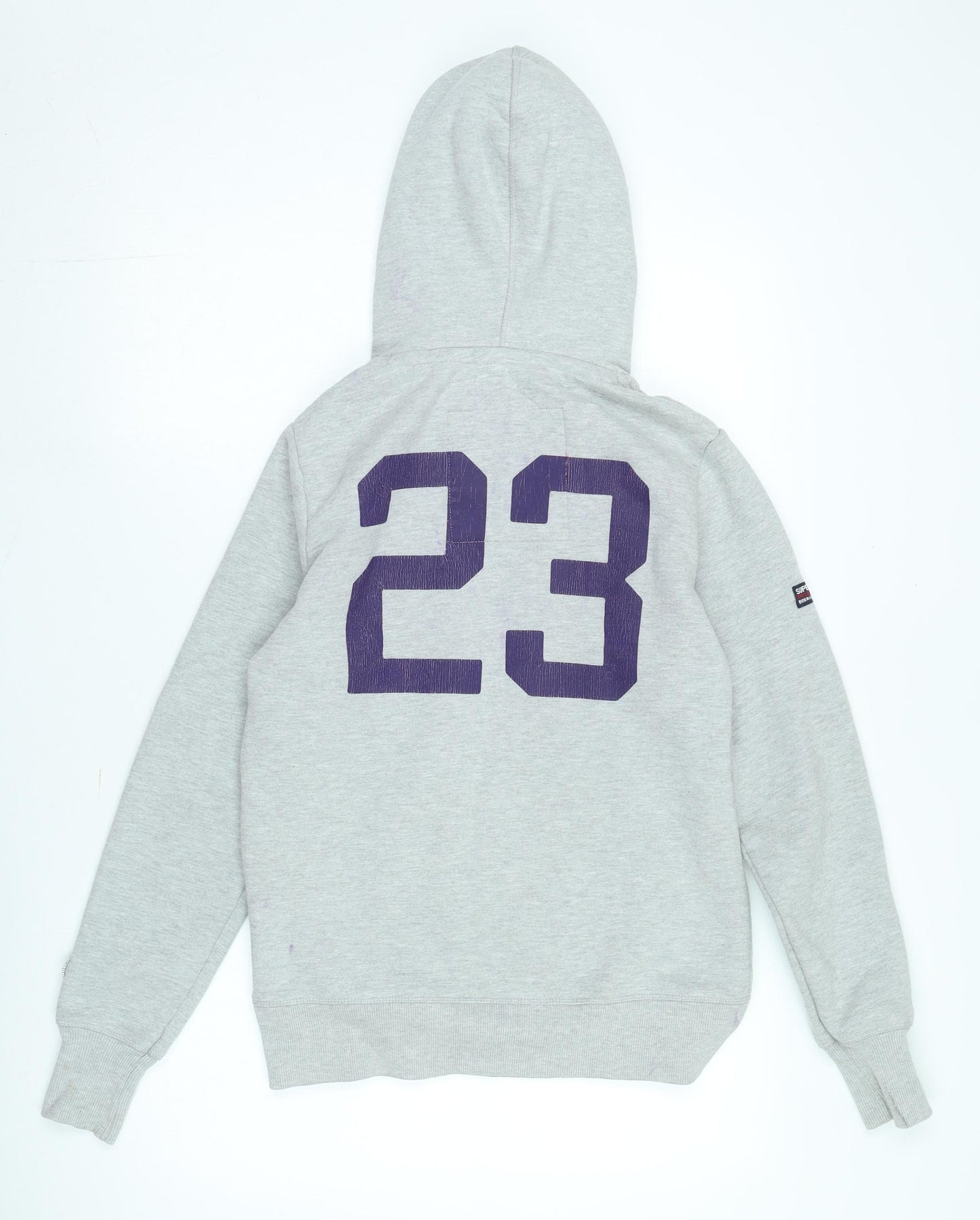 Superdry Men's Grey Pullover Hoodie M Logo Sports