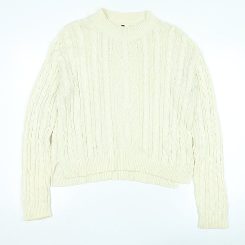 BDG Unisex Ivory Cable-Knit Pullover Jumper M