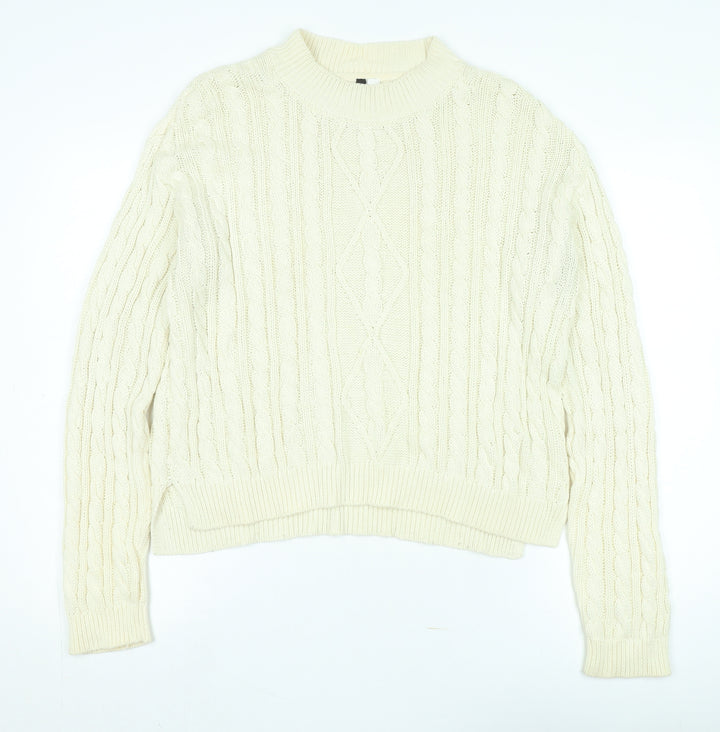 BDG Unisex Ivory Cable-Knit Pullover Jumper M