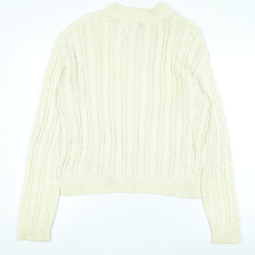 BDG Unisex Ivory Cable-Knit Pullover Jumper M