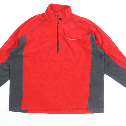 Berghaus Men's Red 1/2 Zip Fleece Sweatshirt L