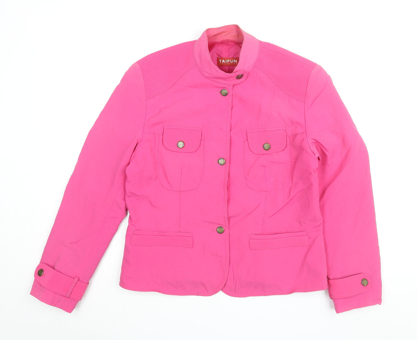 Taifun Women's Pink Jacket Size 18 Casual Button Design