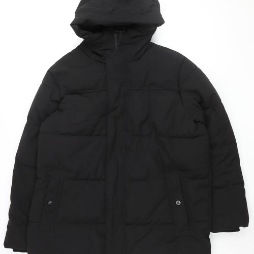 Marks and Spencer Men's Black 2XL Hooded Puffer Jacket