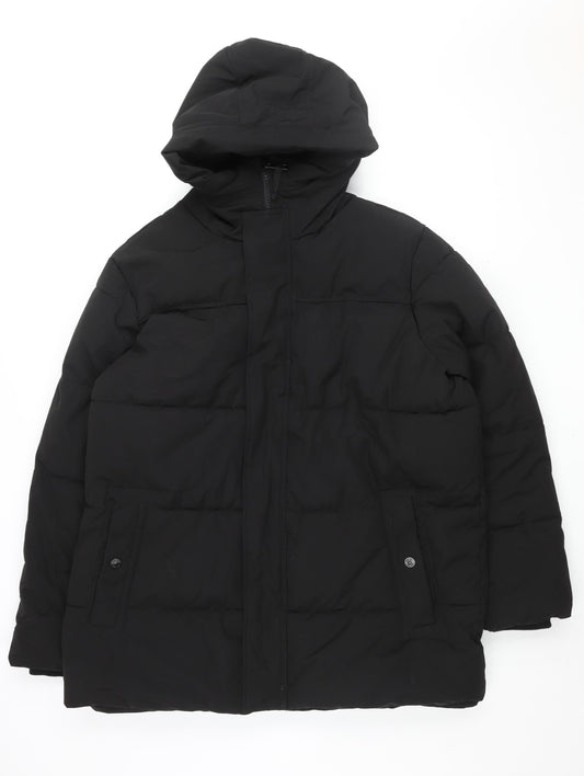 Marks and Spencer Men's Black 2XL Hooded Puffer Jacket