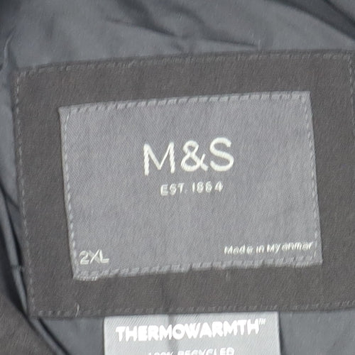 Marks and Spencer Men's Black 2XL Hooded Puffer Jacket