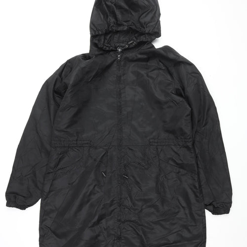 Active Women's Black Parka Jacket with Hood Size 10
